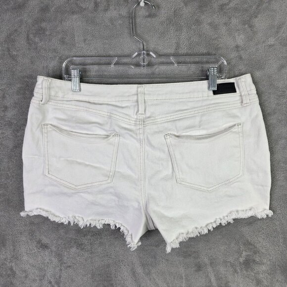 Womens Natural Reflections White Denim Shorts Vintage Stretch 3" Inseam Size 16 - Picture 6 of 11